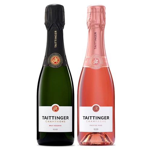 Mixed Taittinger Brut & Rosé Champagne 37.5cl Duo Set